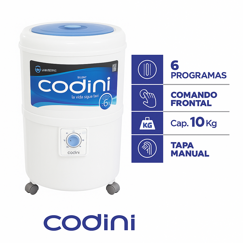 Lavarropas Semiautomático Codini 10kg