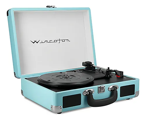 Tocadiscos Vintage Winco W406 Celeste Valija 