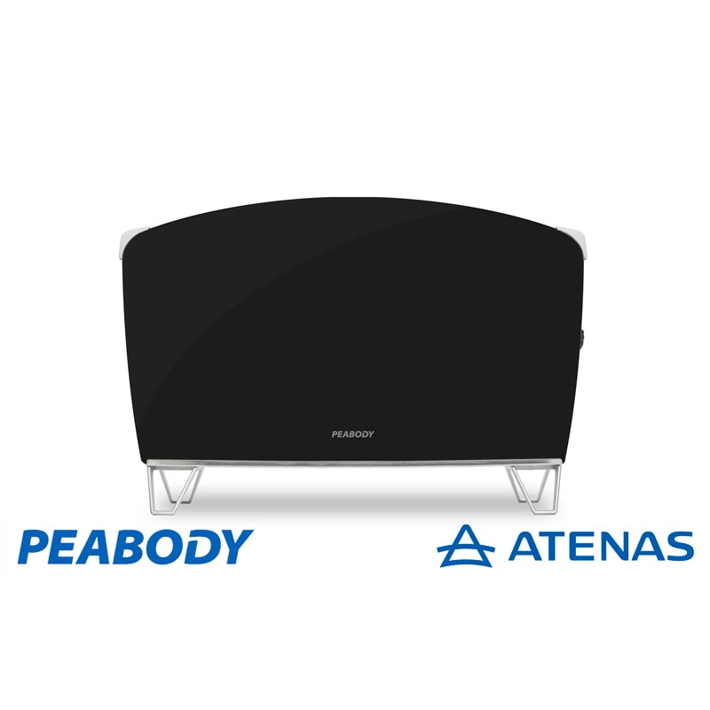 Calefactor por Convección Doble Vidrio Templado Negro Peabody