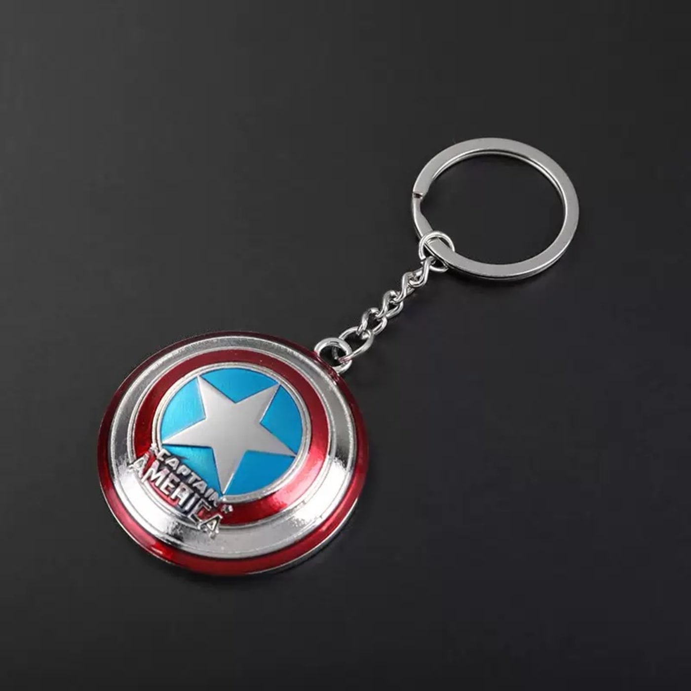 Captain America Silver Keychain