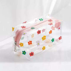 Transparent PVC pouch- Floral thumbnail 1