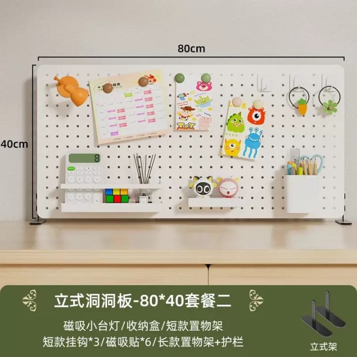80by40cm Pegboard White- Comes with Accessories in the Video