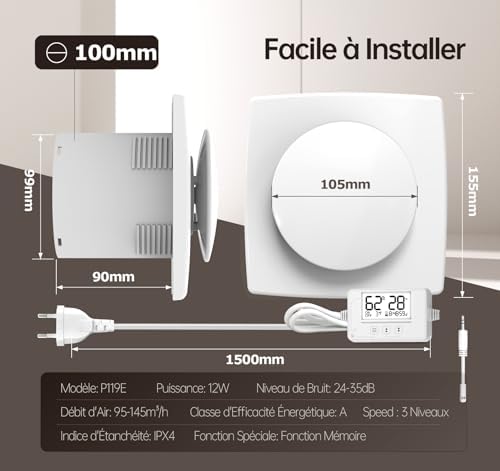 Vue 5 de Sbonni Mm Ventilateur Extracteur