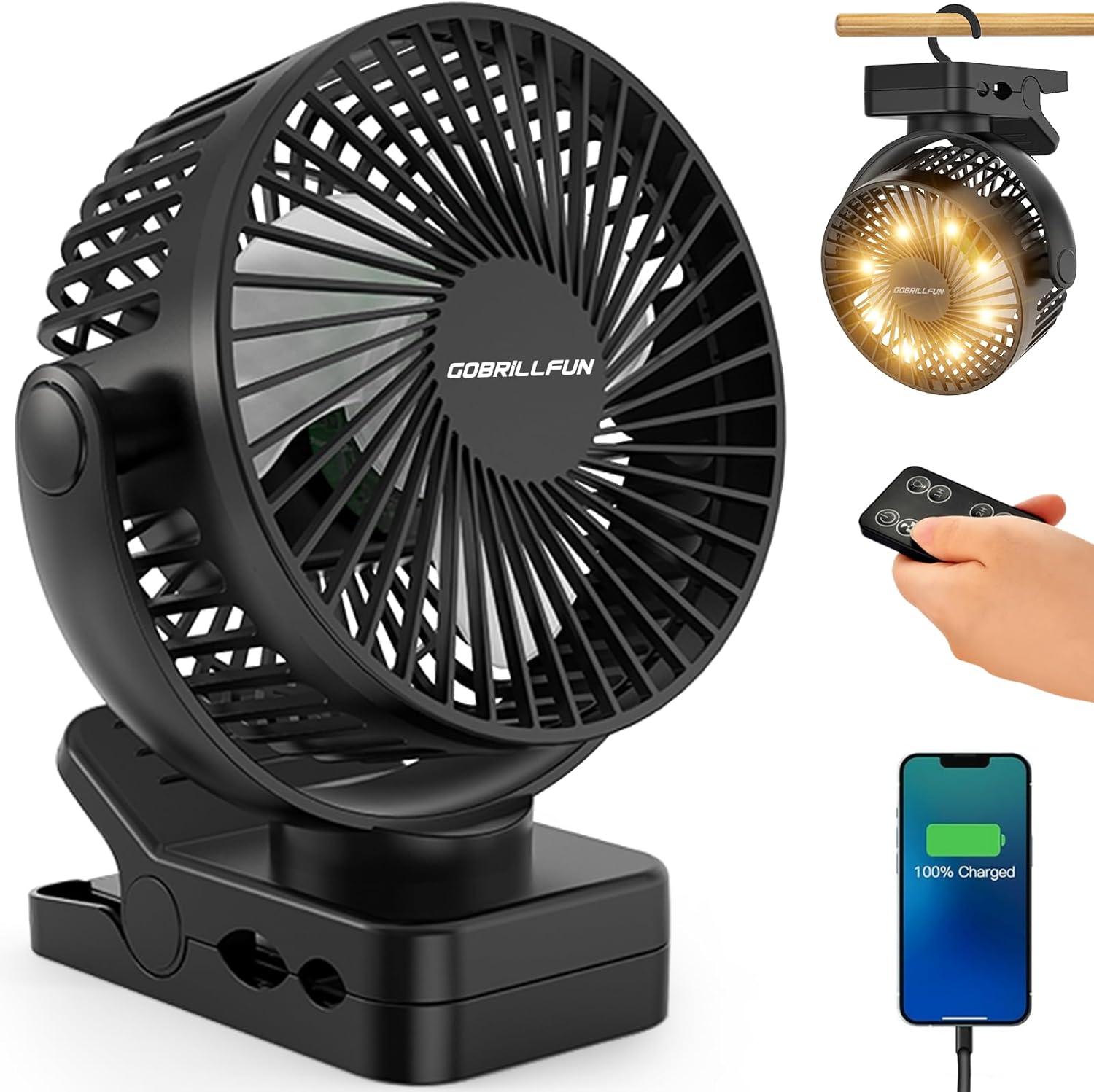 Gobrillfun Ventilateur Pince