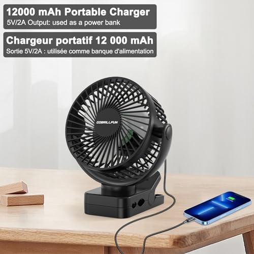 Vue 3 de Gobrillfun Ventilateur Pince