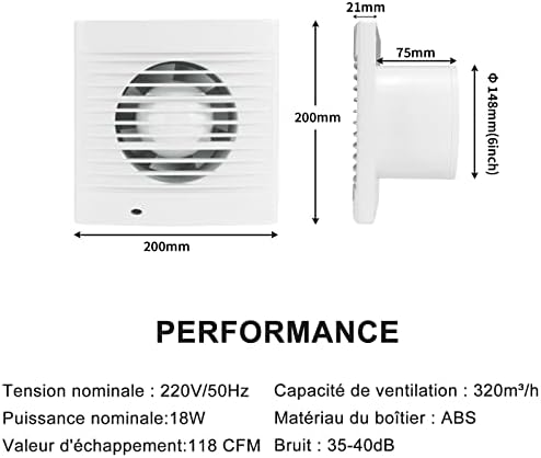 Vue 3 de Hugoome Ventilateur Dextraction Mm