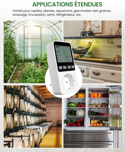 Vue 2 de Lamptobe Prise Thermostat Hygrostat