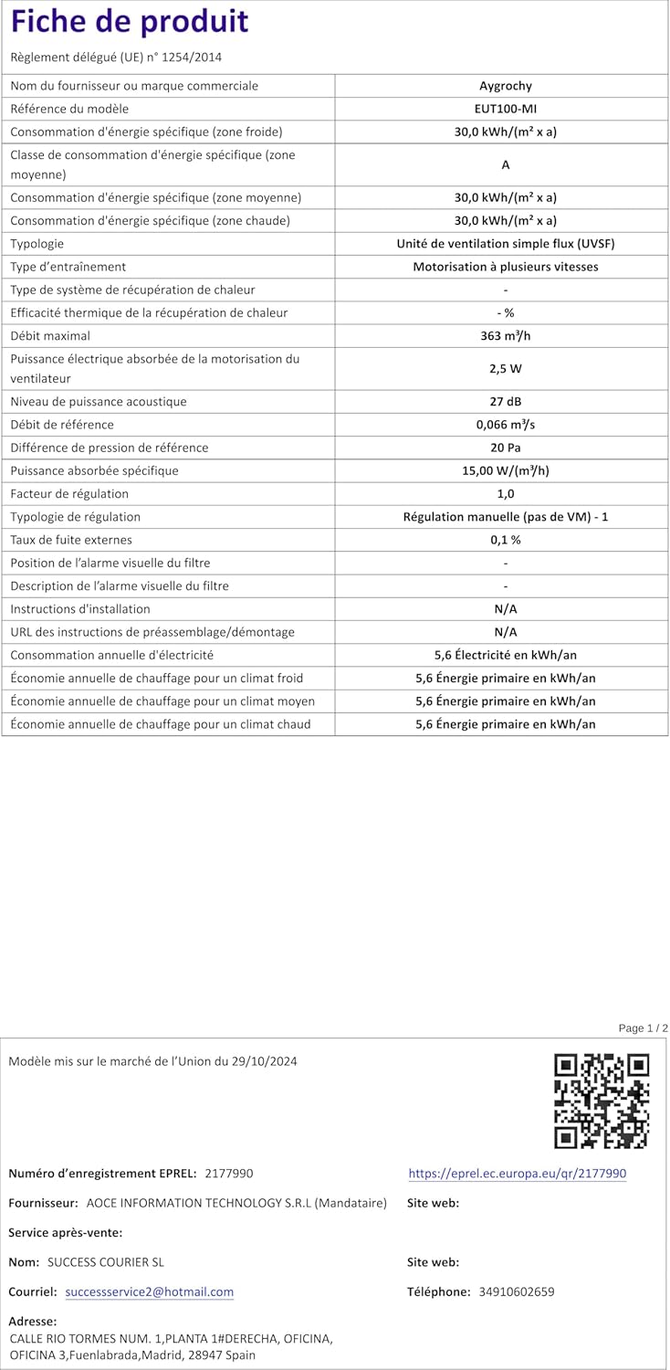 Vue 2 de Ventilation Caisson Extracteur Mm