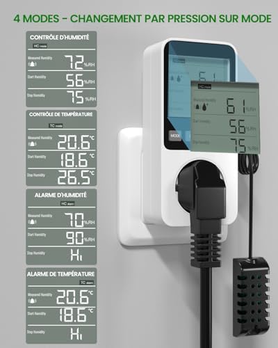Vue 7 de Lamptobe Prise Thermostat Hygrostat