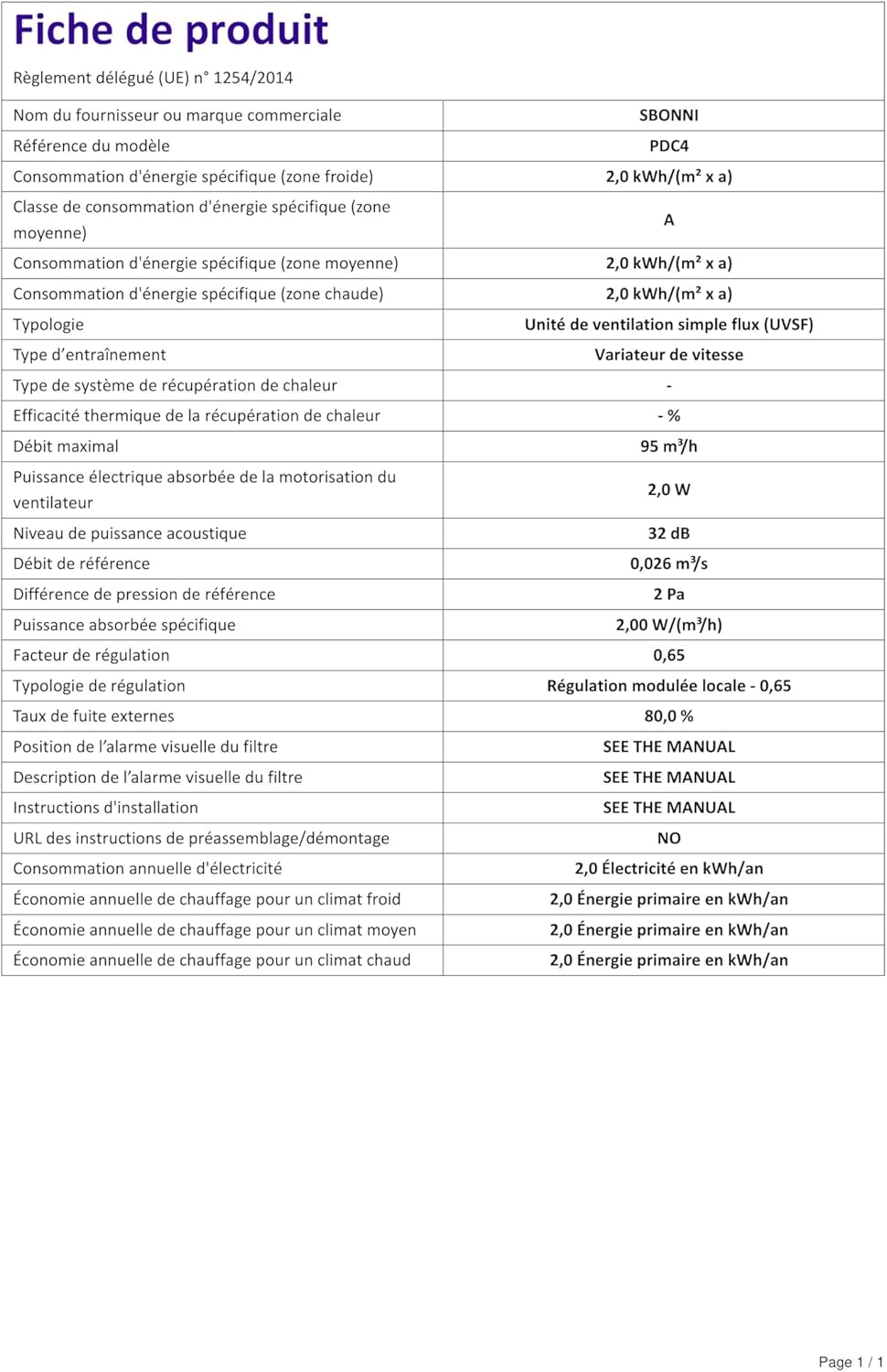 Vue 3 de Bouche Extraction Autoreglable Atlantic