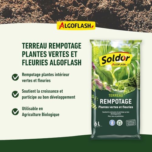 Vue 3 de Algoflash Terreau Rempotage Plantes