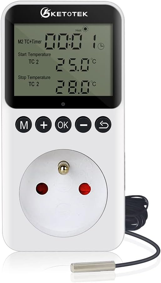 Ketotek Prise Thermostat Journuit