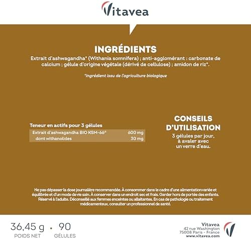 Vue 7 de Ashwagandha Bio Ksm Brevete