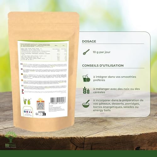 Vue 4 de Bioptimal Pollen Bio Superaliment