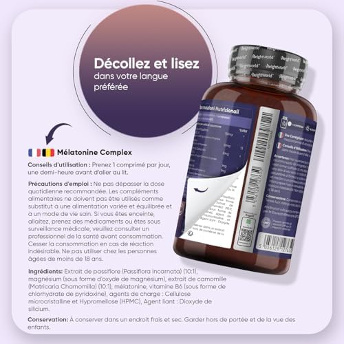 Vue 4 de Melatonine Mg Comprimes Vegan