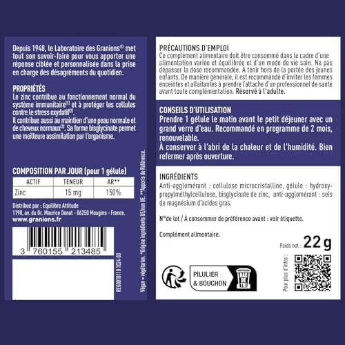 Vue 4 de Granions Zinc Bisglycinate Mg