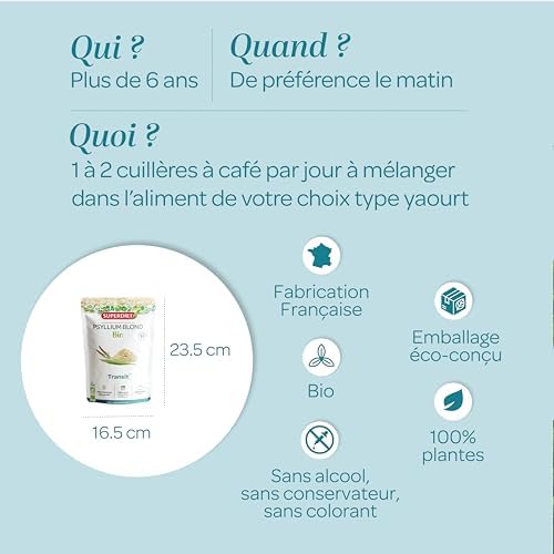 Vue 4 de Superdiet Psyllium Blond Bio