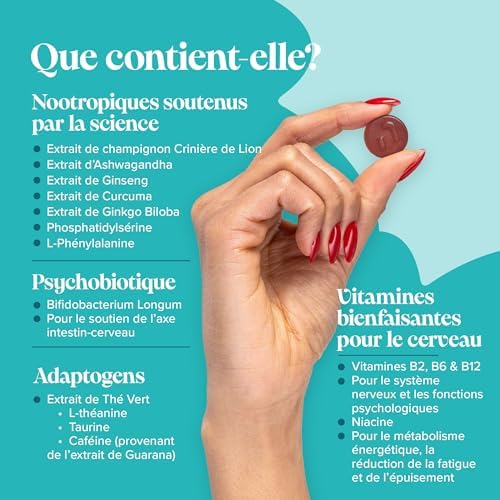 Vue 5 de Gommes Concentration Ltheanine Ginkgo