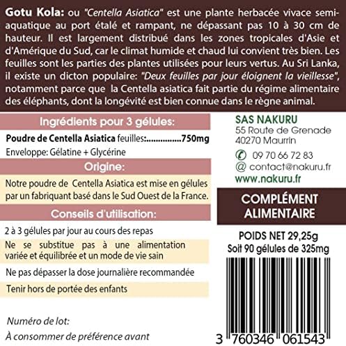 Vue 4 de Nakuru Gotu Kola Gelules