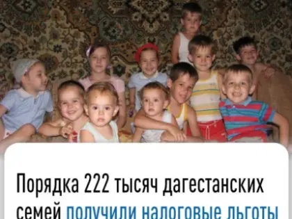 Порядка 222 тыс Дагестанских семей получили налоговые льготы в 2024 году