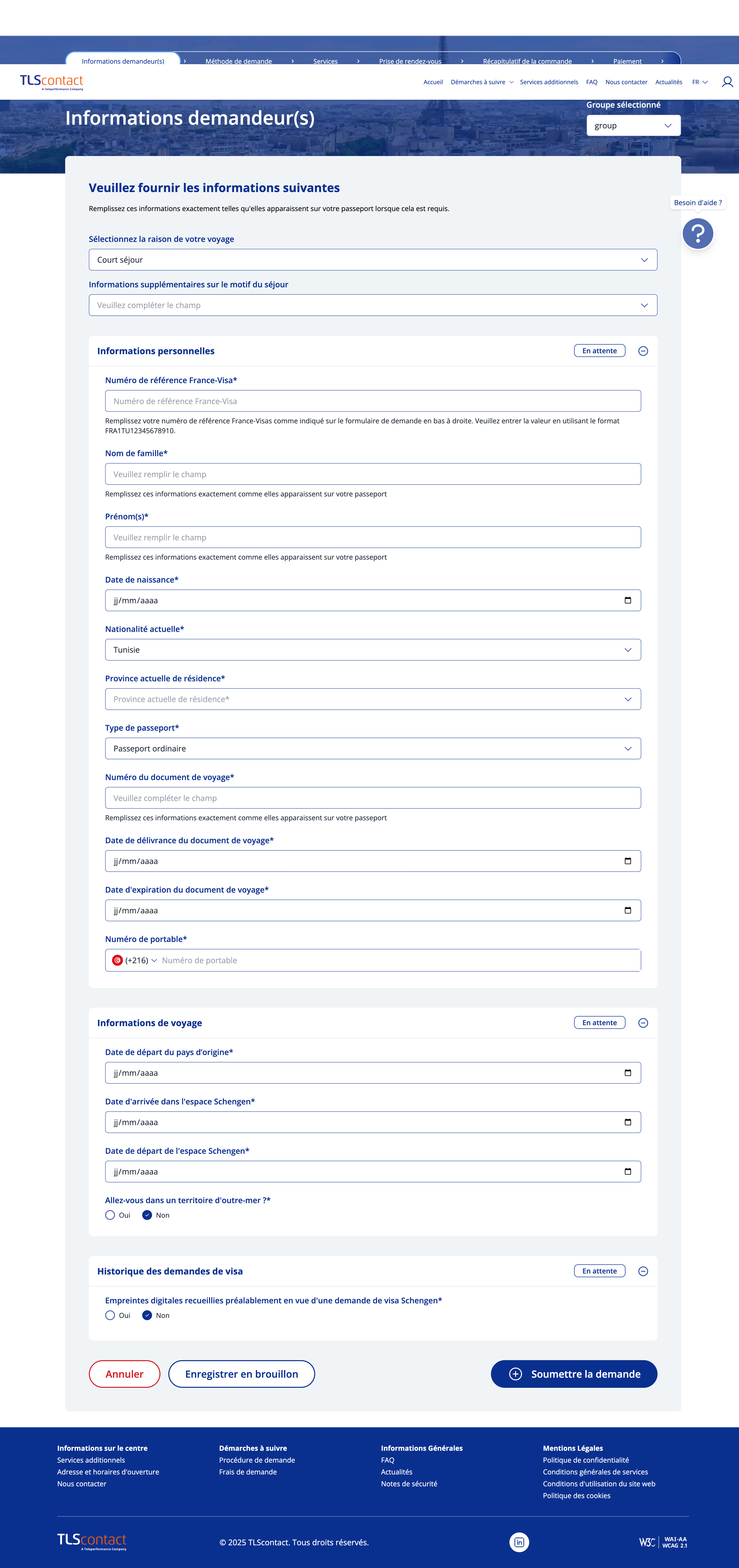 Comment Remplir les Informations Biographiques : Guide Complet pour le Visa TLSContact