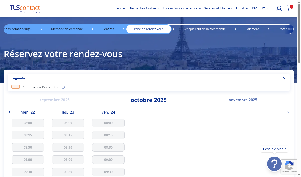 Capture d'écran TLS Contact Sfax - Visite familiale / enfant ou parent étranger de Français ou de son conjoint