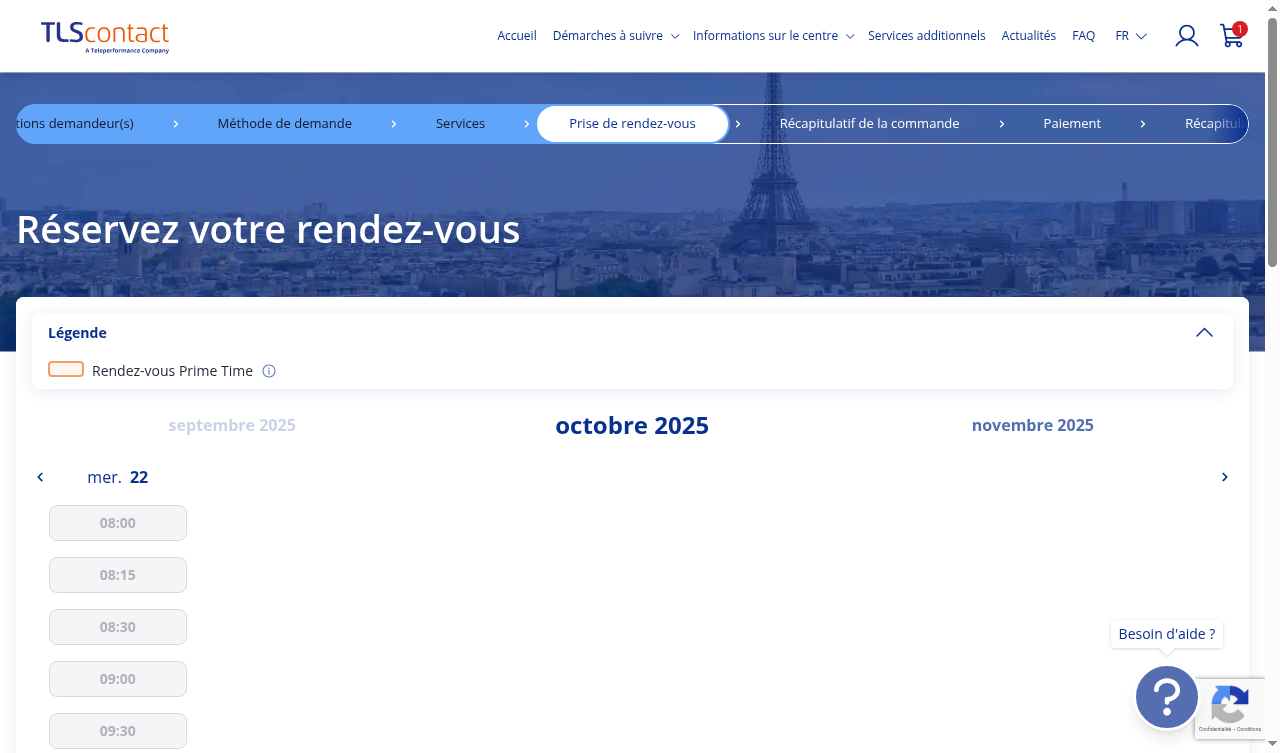 Capture d'écran TLS Contact Sfax - Visite familiale / enfant ou parent étranger de Français ou de son conjoint