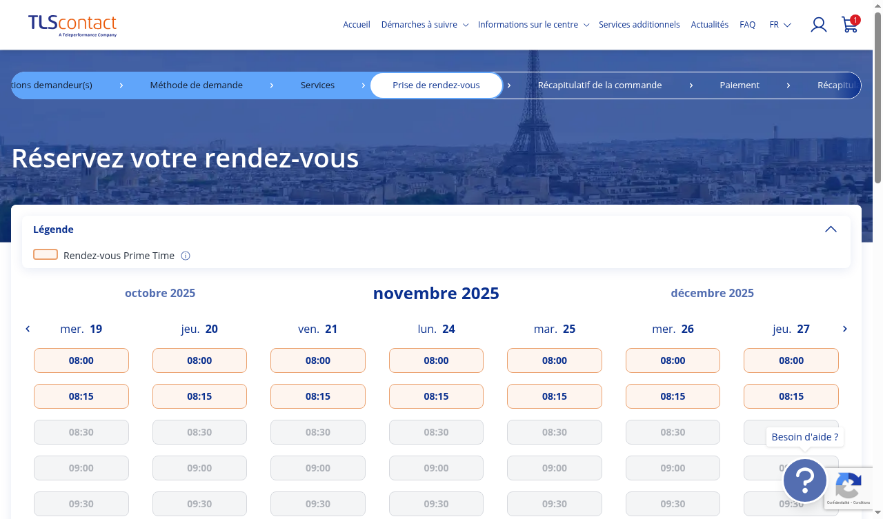 Capture d'écran TLS Contact Sfax - Visite familiale / enfant ou parent étranger de Français ou de son conjoint