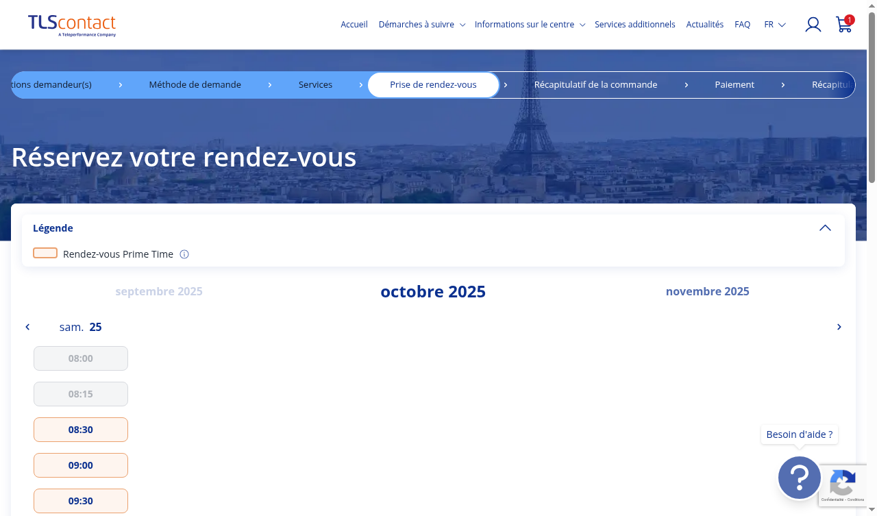 Capture d'écran TLS Contact Sfax - Visite familiale / enfant ou parent étranger de Français ou de son conjoint