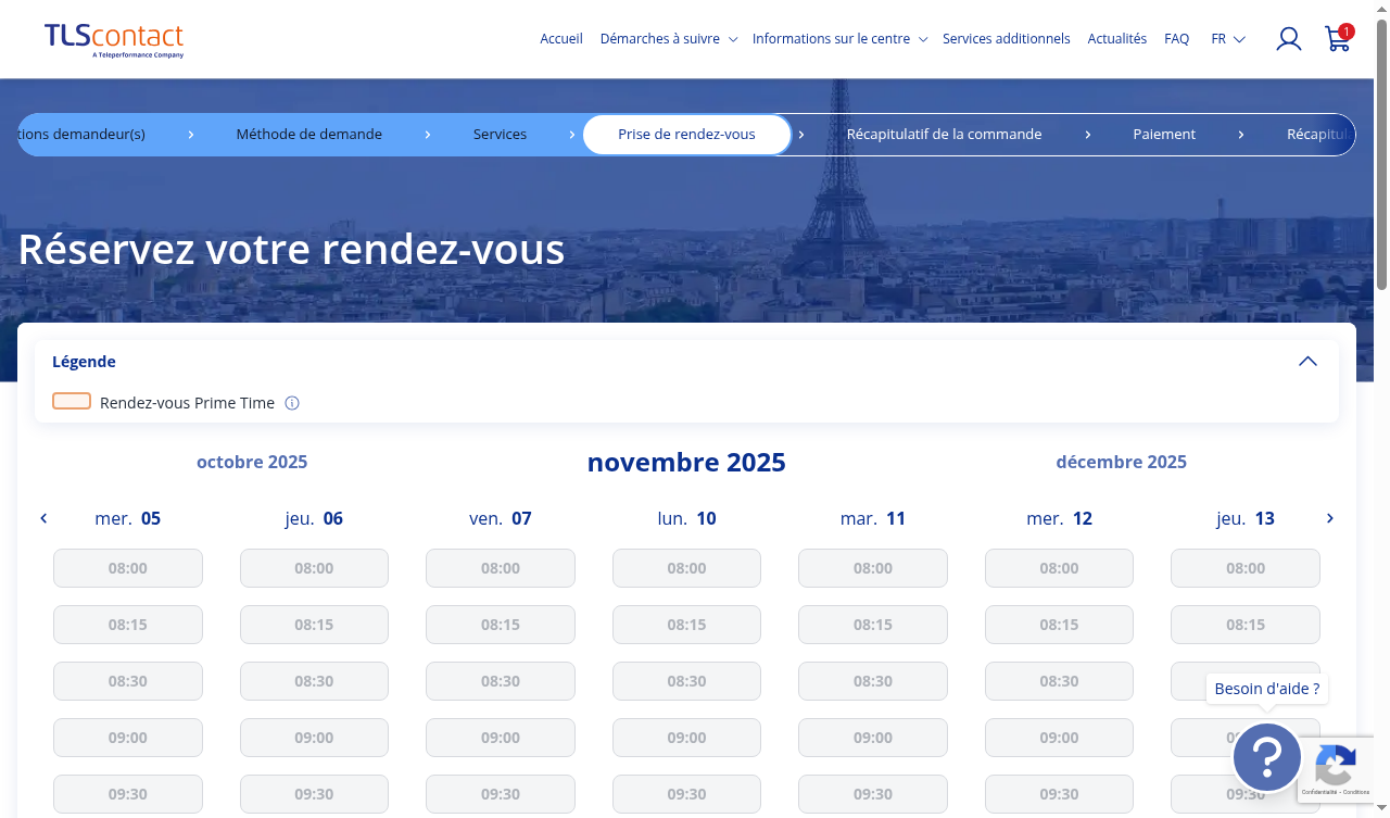 Capture d'écran TLS Contact Sfax - Visite familiale / enfant ou parent étranger de Français ou de son conjoint