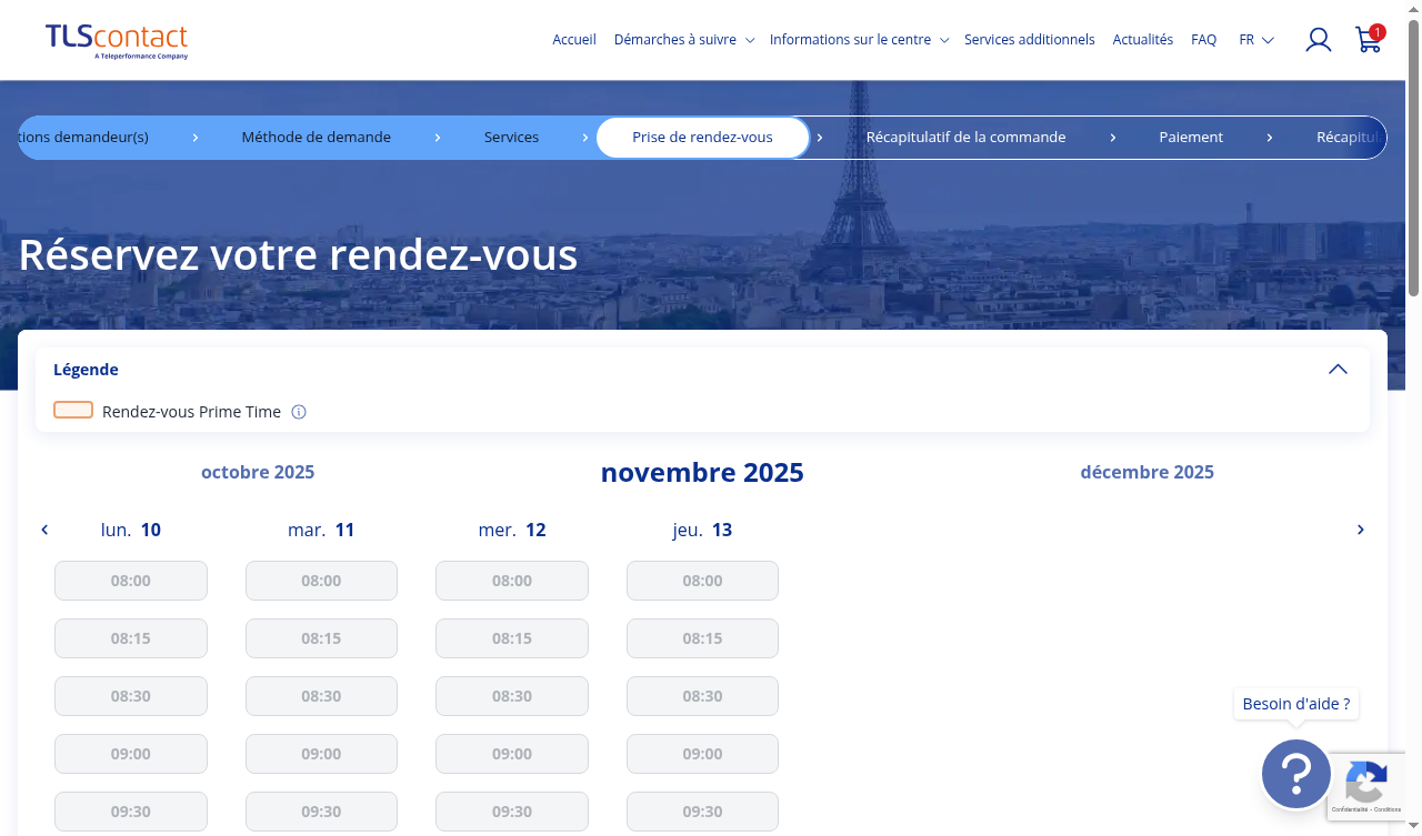 Capture d'écran TLS Contact Sfax - Visite familiale / enfant ou parent étranger de Français ou de son conjoint