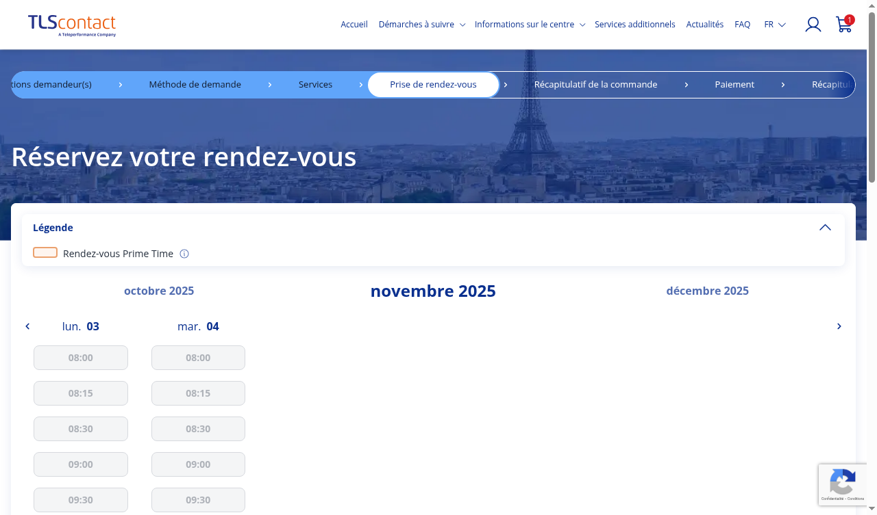 Capture d'écran TLS Contact Sfax - Visite familiale / enfant ou parent étranger de Français ou de son conjoint