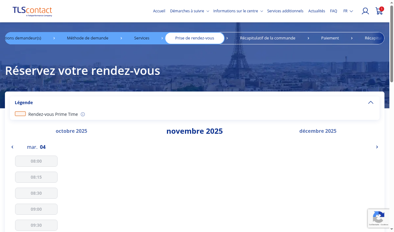 Capture d'écran TLS Contact Sfax - Visite familiale / enfant ou parent étranger de Français ou de son conjoint