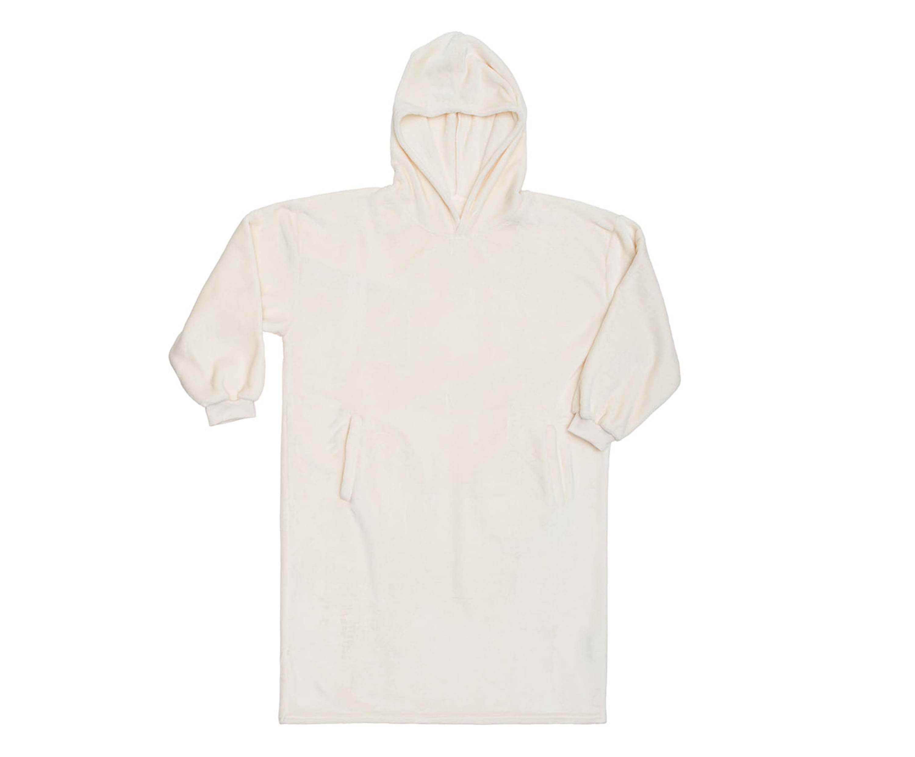 Hoodiedecke mit Kapuze wollweiß