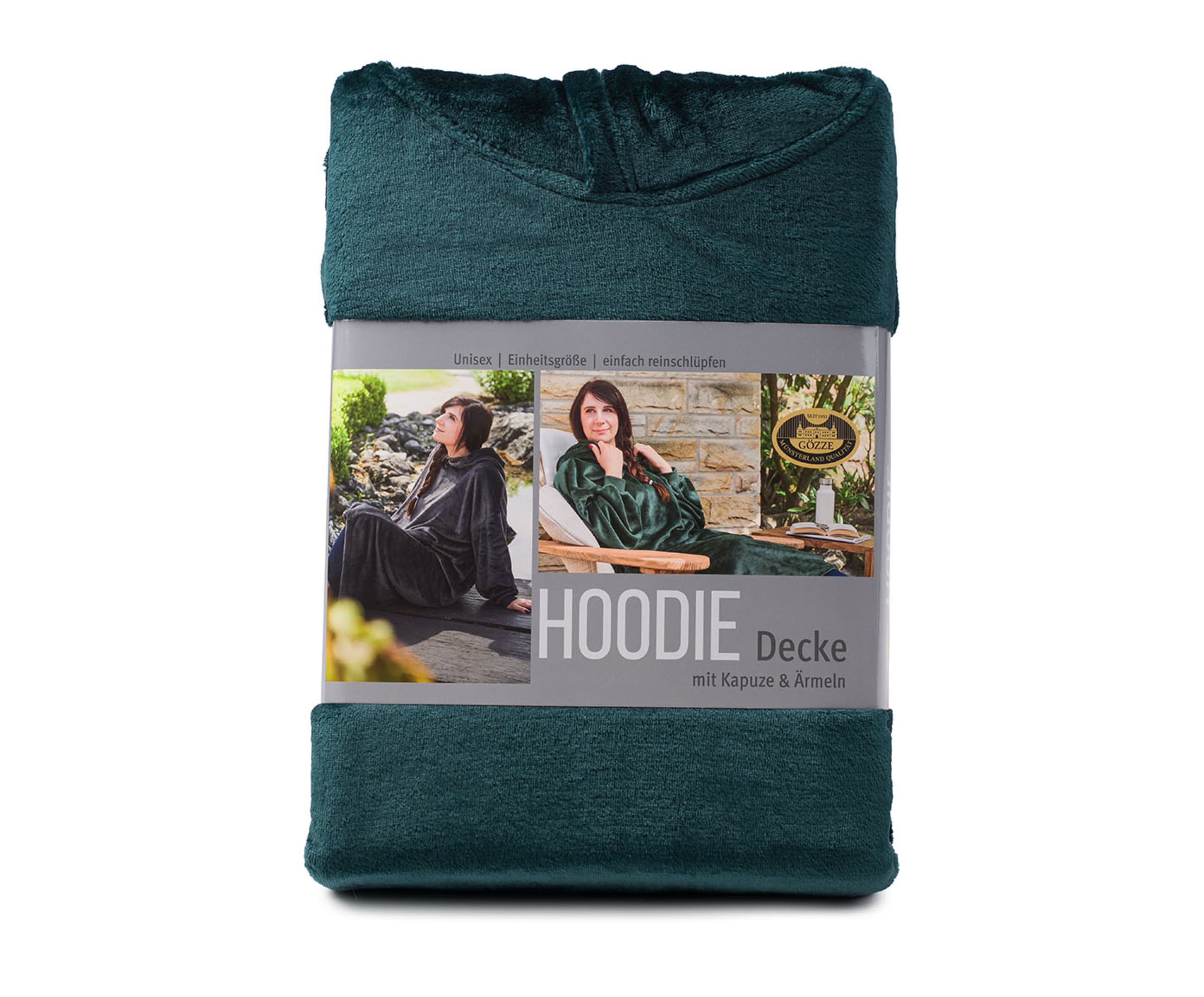 Hoodiedecke mit Kapuze dunkelgrün