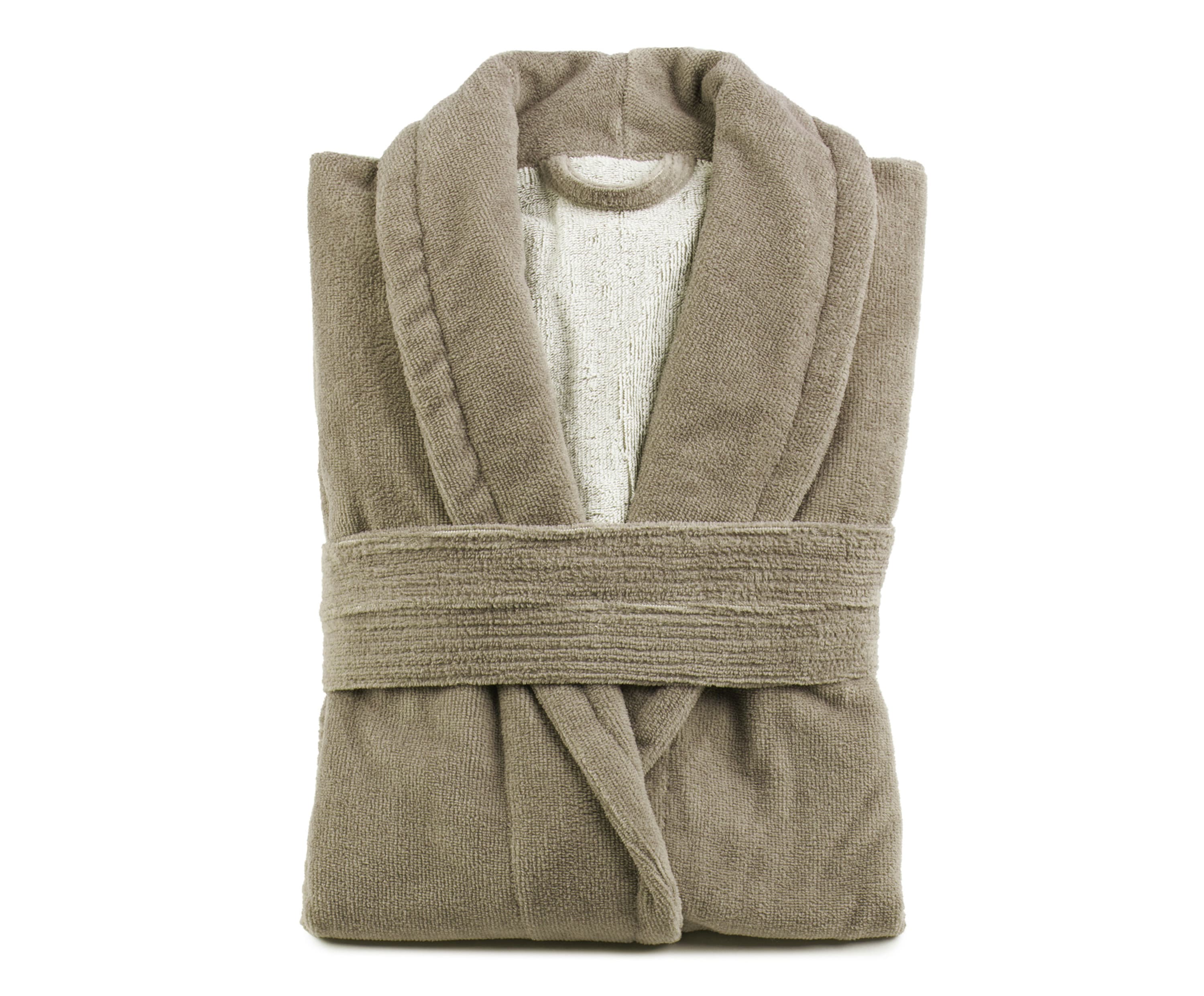Bath Robes DUO-Soft Taupe/Wool-white