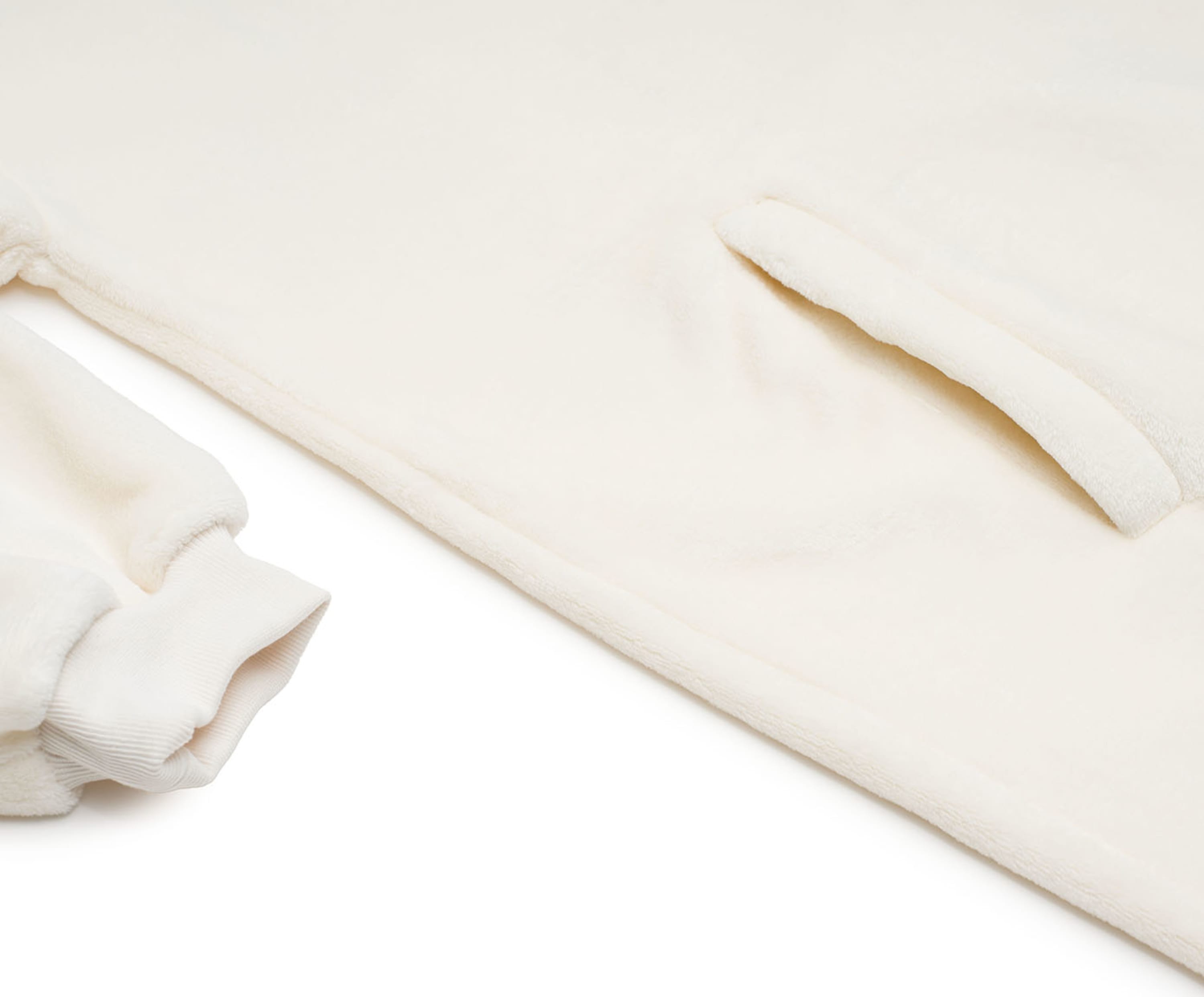 Hoodiedecke mit Kapuze wollweiß