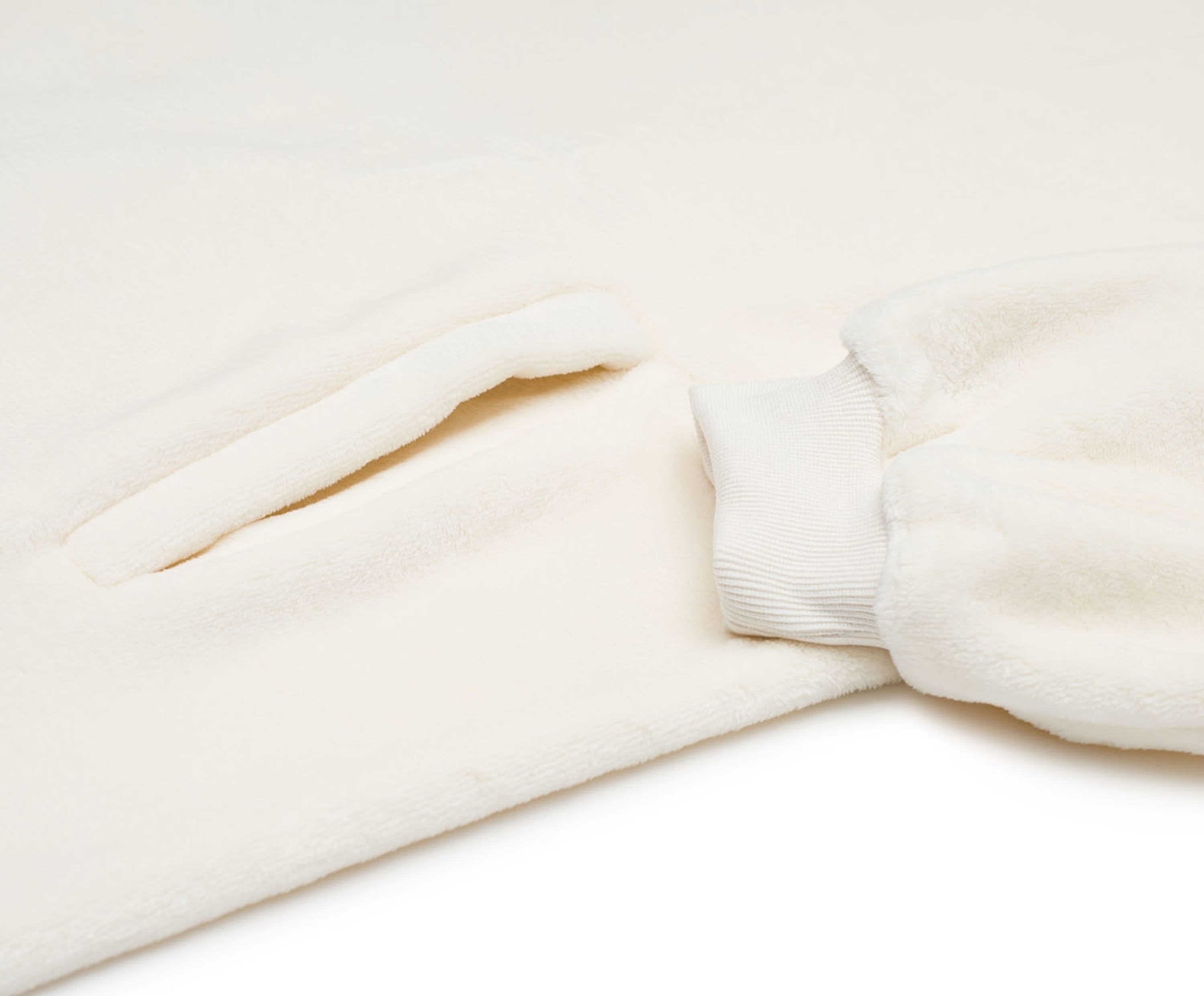 Hoodiedecke mit Kapuze wollweiß