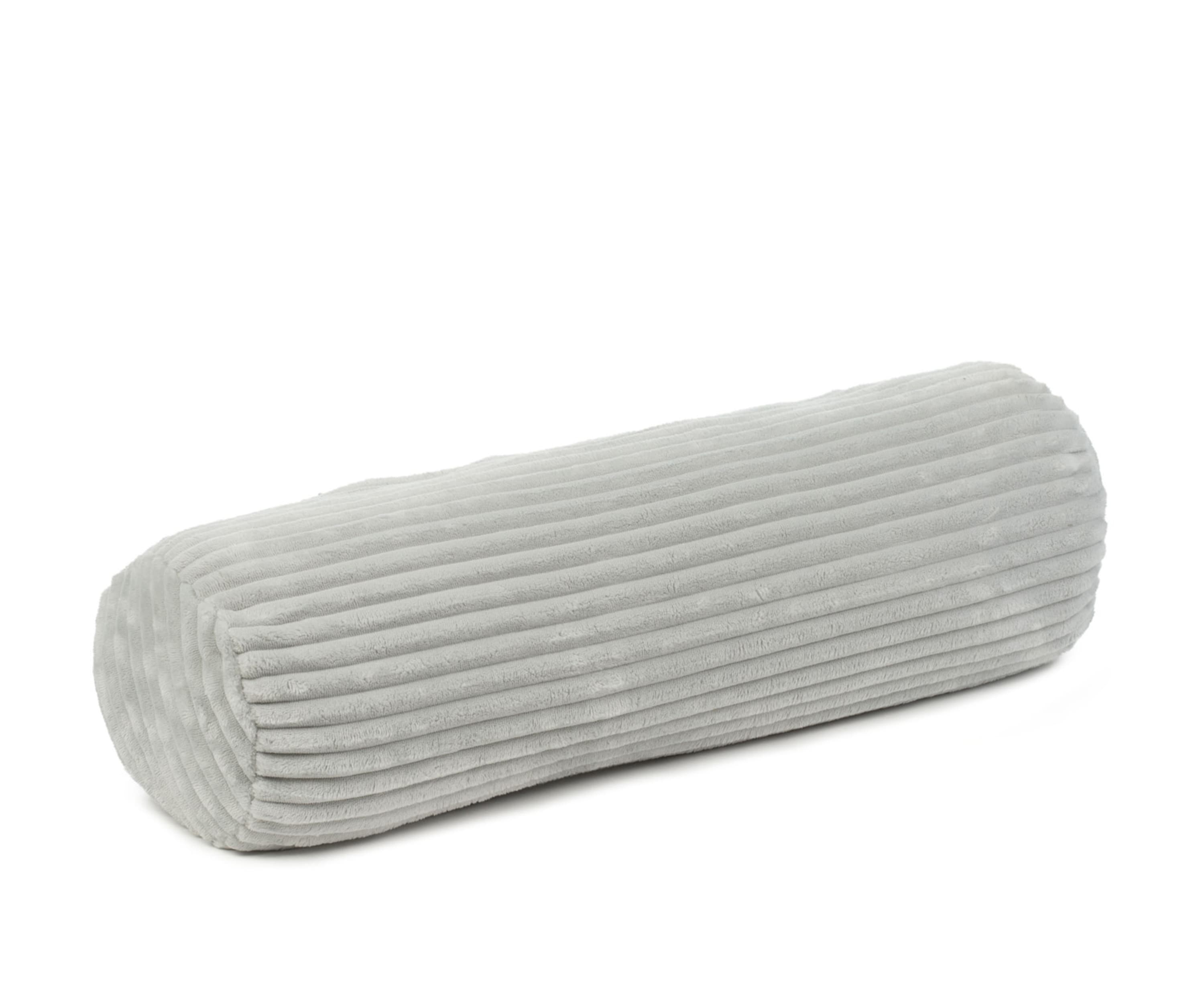 Coussin cylindrique (rempli) Cord Optik 70x22 argent