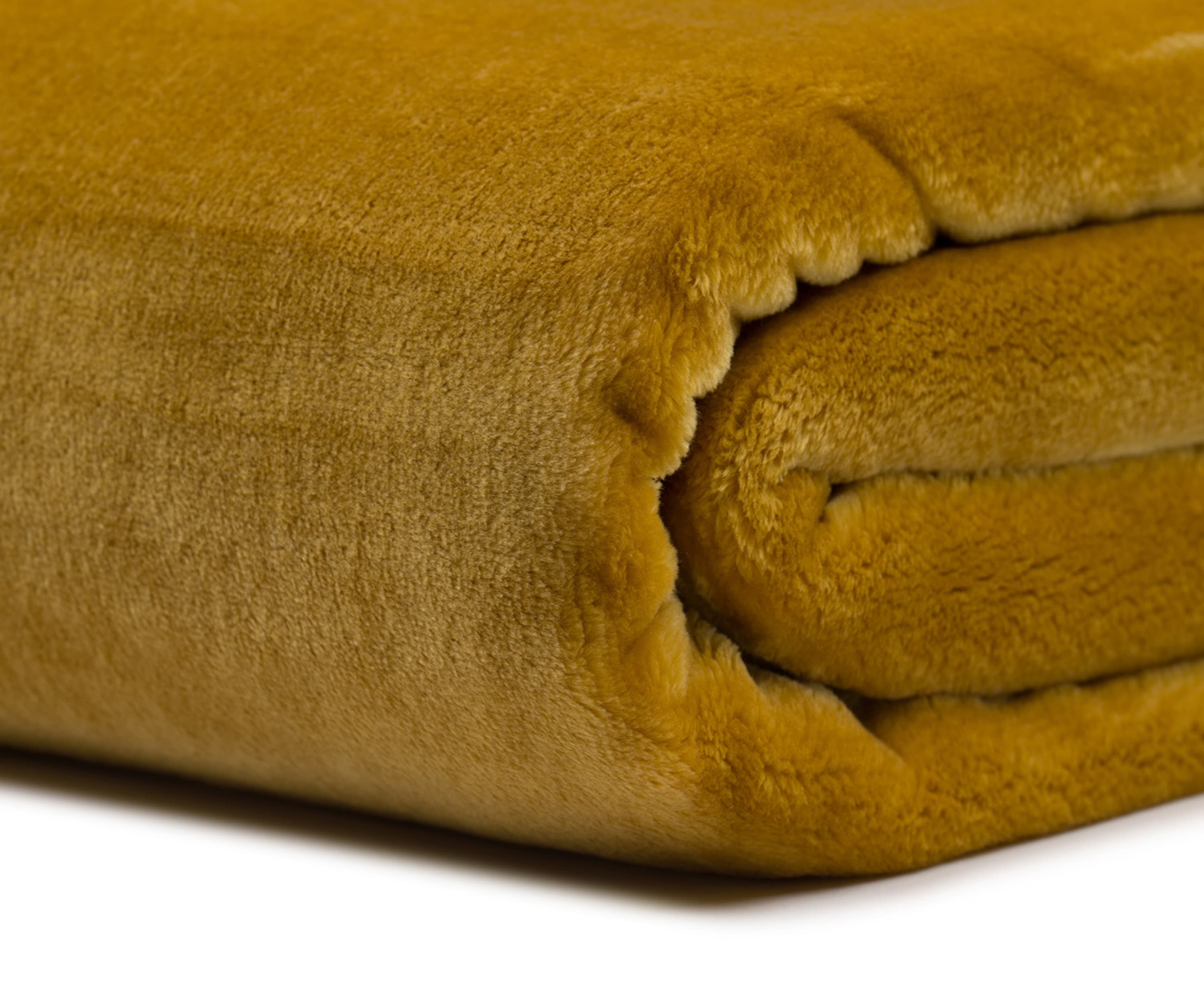 Kuscheldecken Premium Cashmere Feeling senf