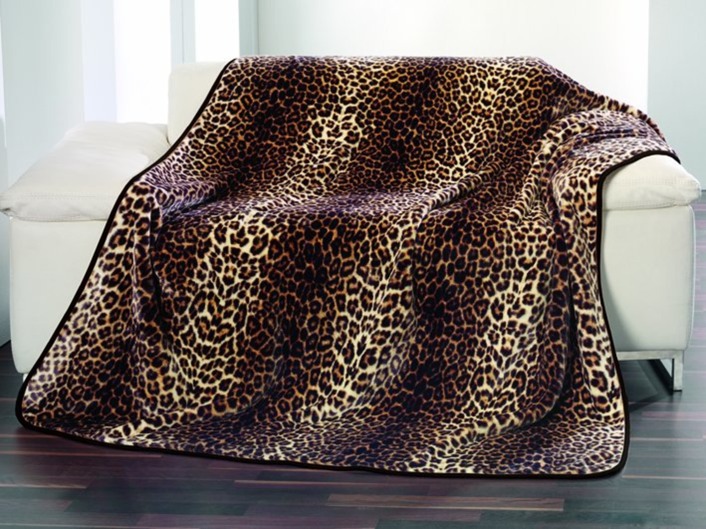 Kuscheldecken Cashmere Feeling 150x200 Leopard braun