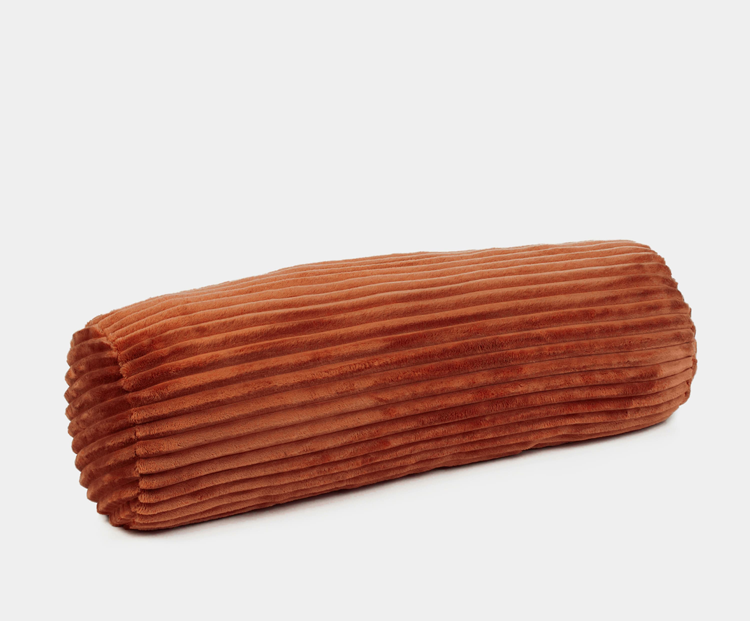 Nackenrolle (gefüllt) Cord Optik 70x22 zimt