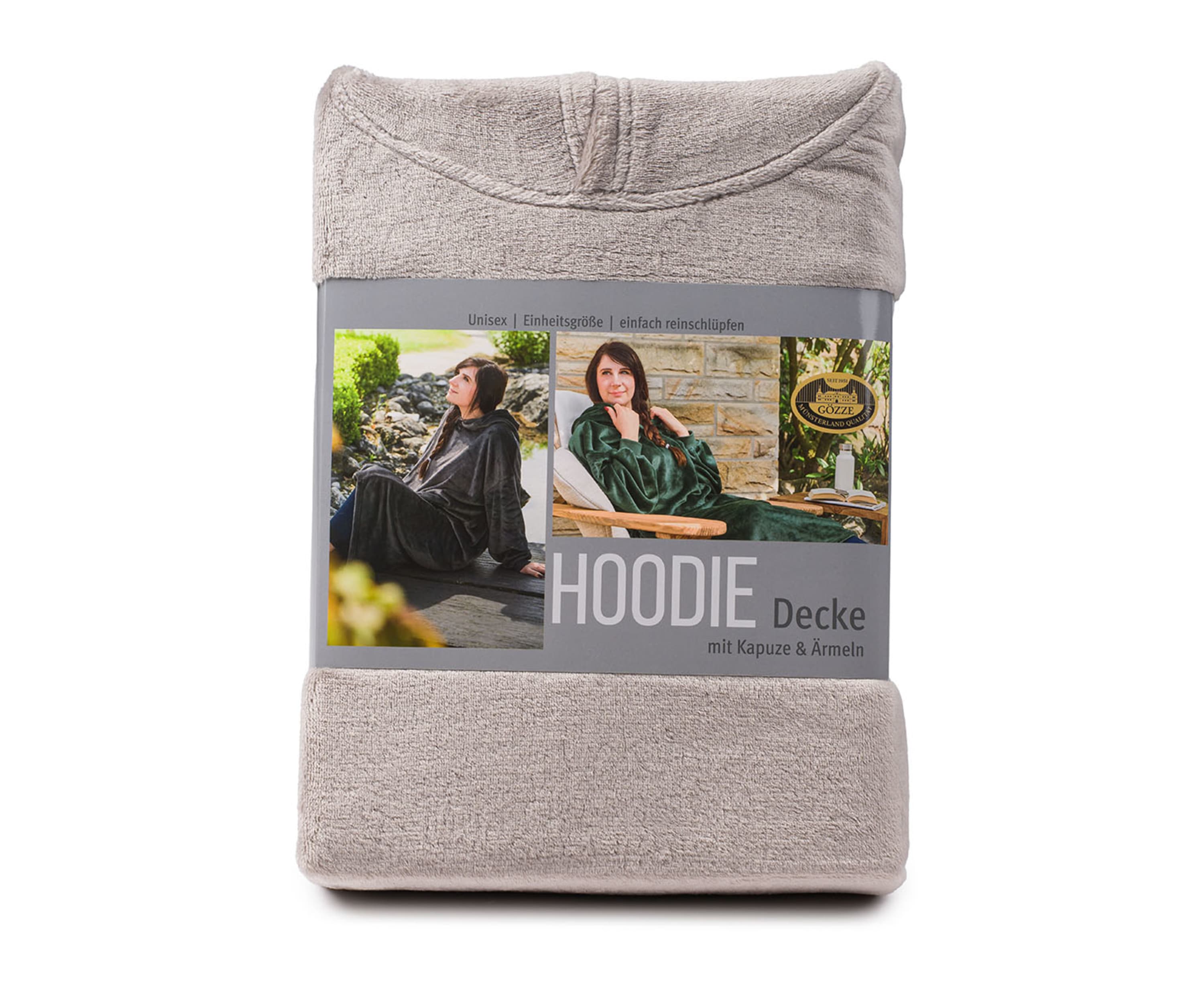 Hoodiedecke mit Kapuze stein