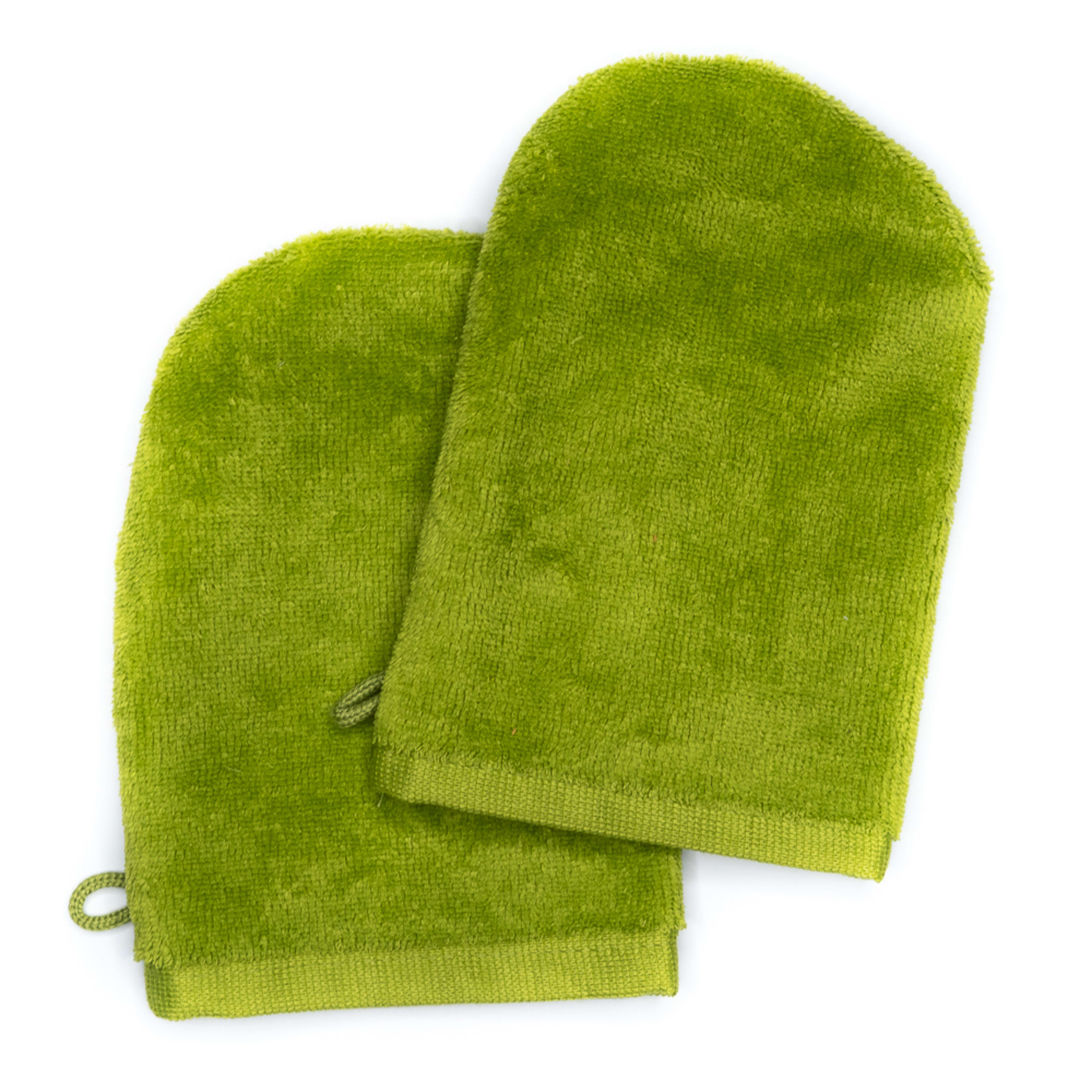 Waschhandschuhe 14x21 apfelgrün (2er-Set)