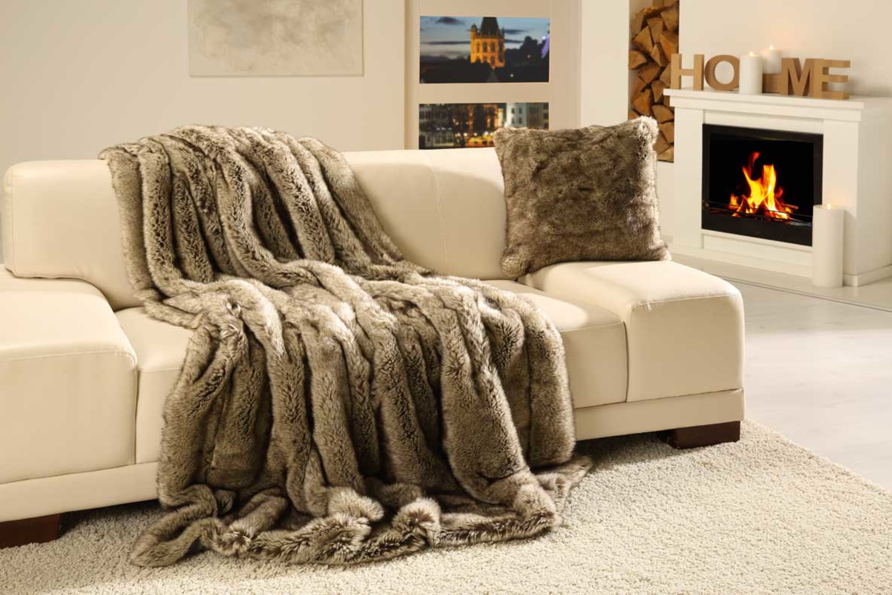 Kuscheldecke Felloptik Premium Luxury 150x200 Wolf Kuscheldecke Felloptik Premium Luxury 150x200 Wolf