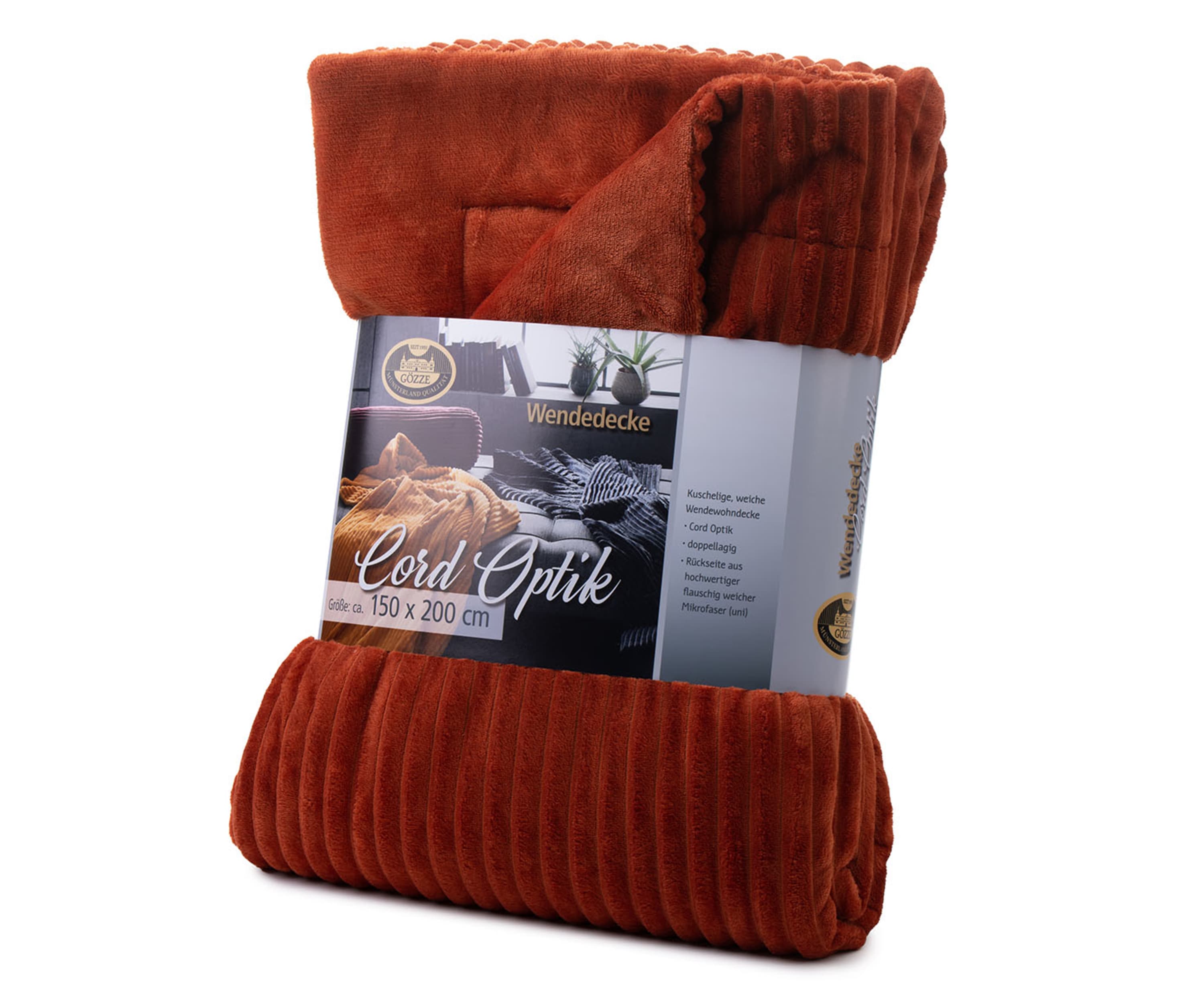 Plaids Cord Optik 150x200 cannelle