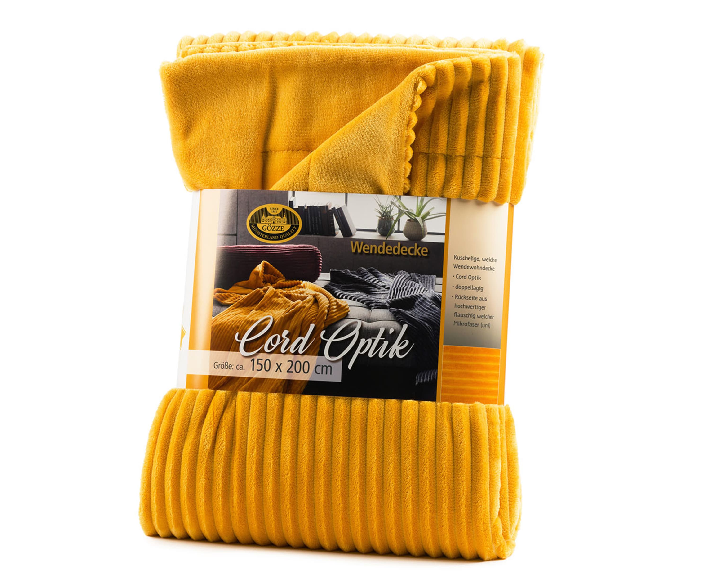 Plaids Cord Optik 150x200 moutarde