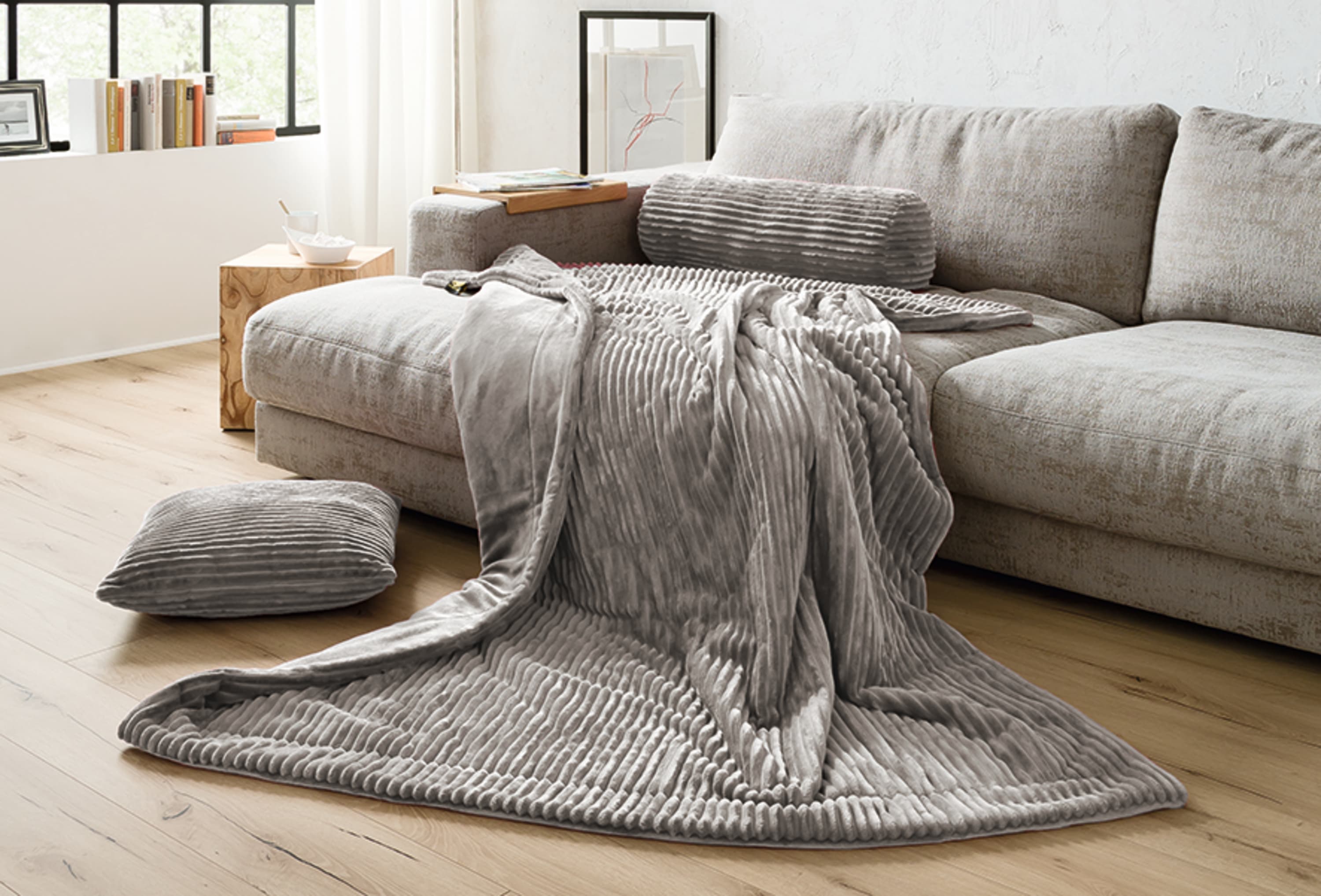 Plaids Cord Optik 150x200 argent