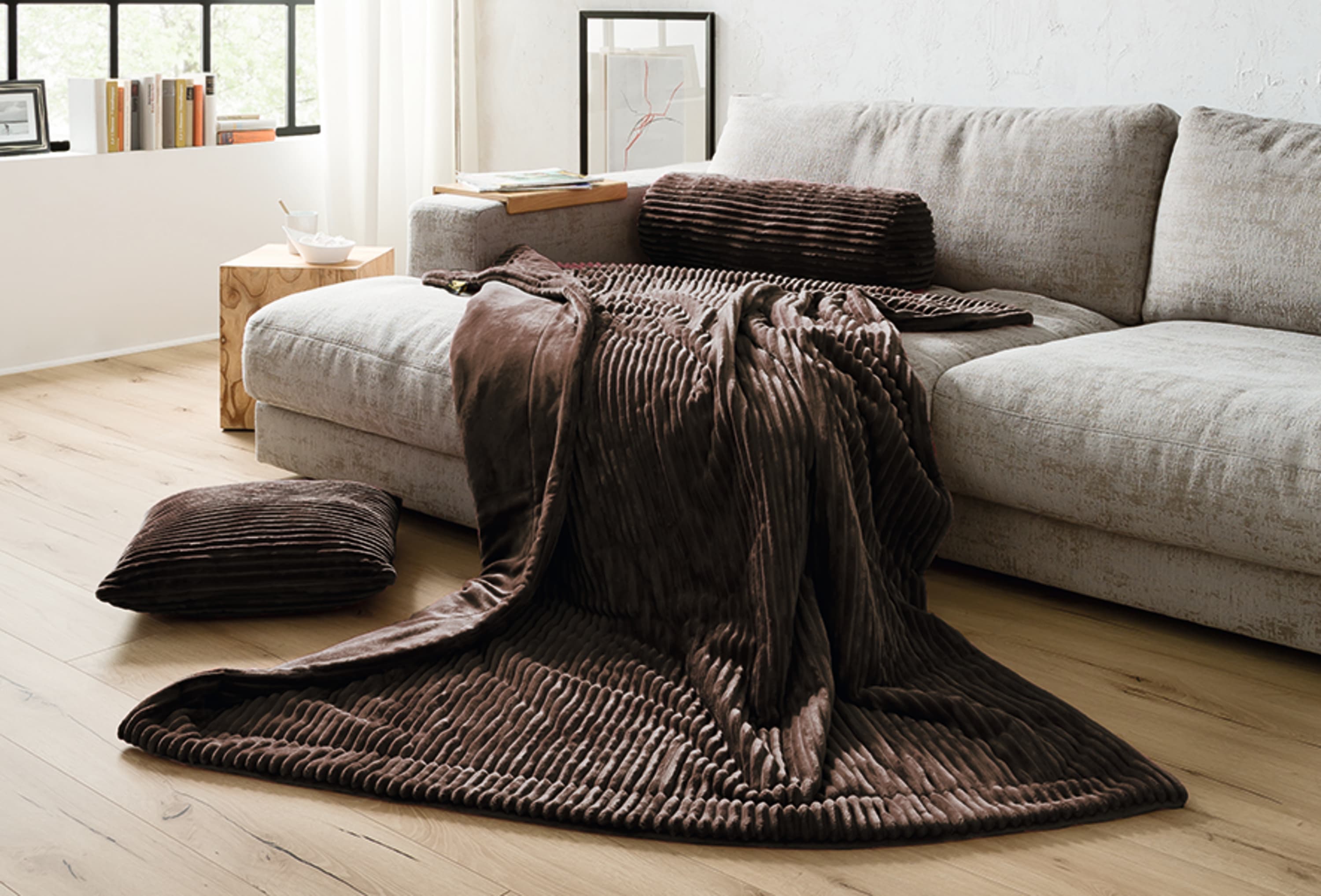 Plaids Cord Optik 150x200 brun foncé