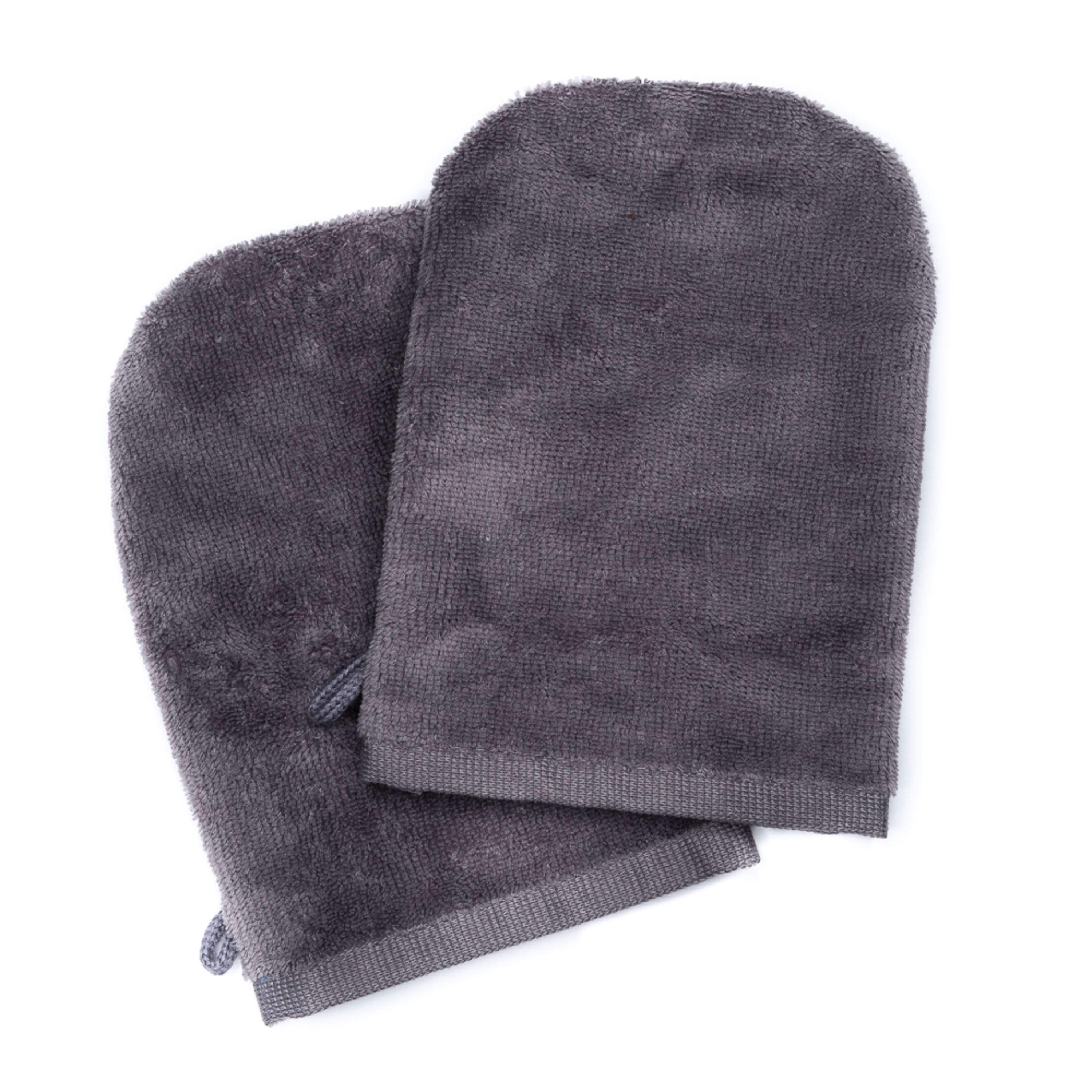 Gants de toilette gris (paire)